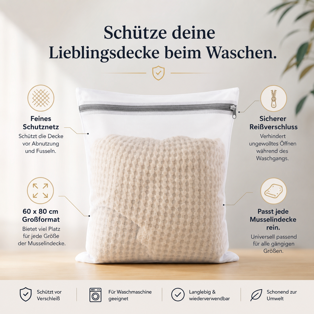 Musselin Waschschutzbeutel